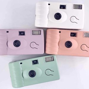35mm Disposable Camera with Flash White Pink Green Purple color